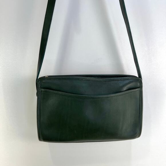 Coach Taylor Zip Bag 9944 Bottle Green Leather Handbag Crossbody Vintage - Picture 3 of 15